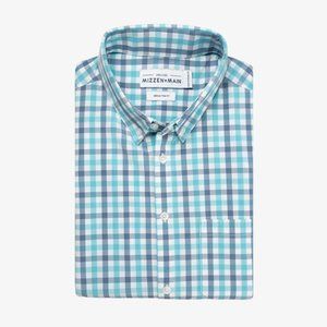 Mizzen & Main Cooley SS Shirt Green Trim Fit L